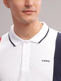 ADRO Colourblocked Polo Collar Lengan Pendek Kapas Tulen T-shirt Biasa