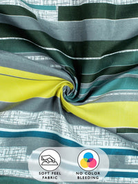 Story@home Grey & Green 180 TC Queen Bedsheet with 2 Pillow Covers