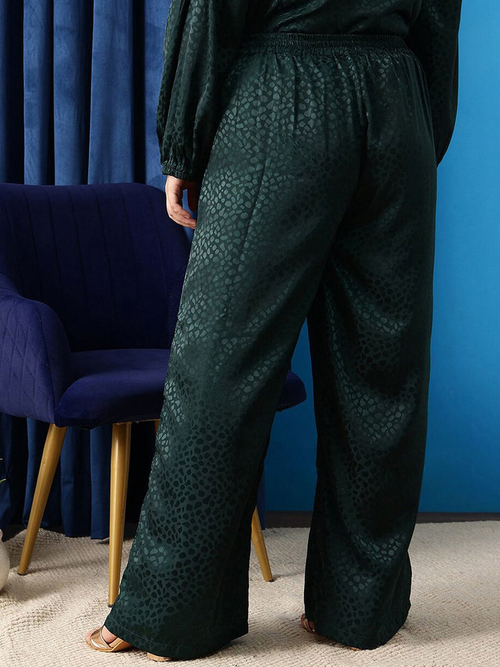 CURVY STREET Women Abstract Printed Loose Fit Trousers