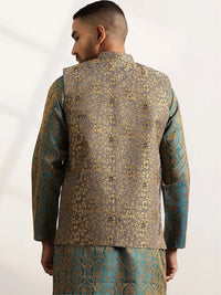 Jaket Nehru Brocade Rekaan Tenunan Anouk