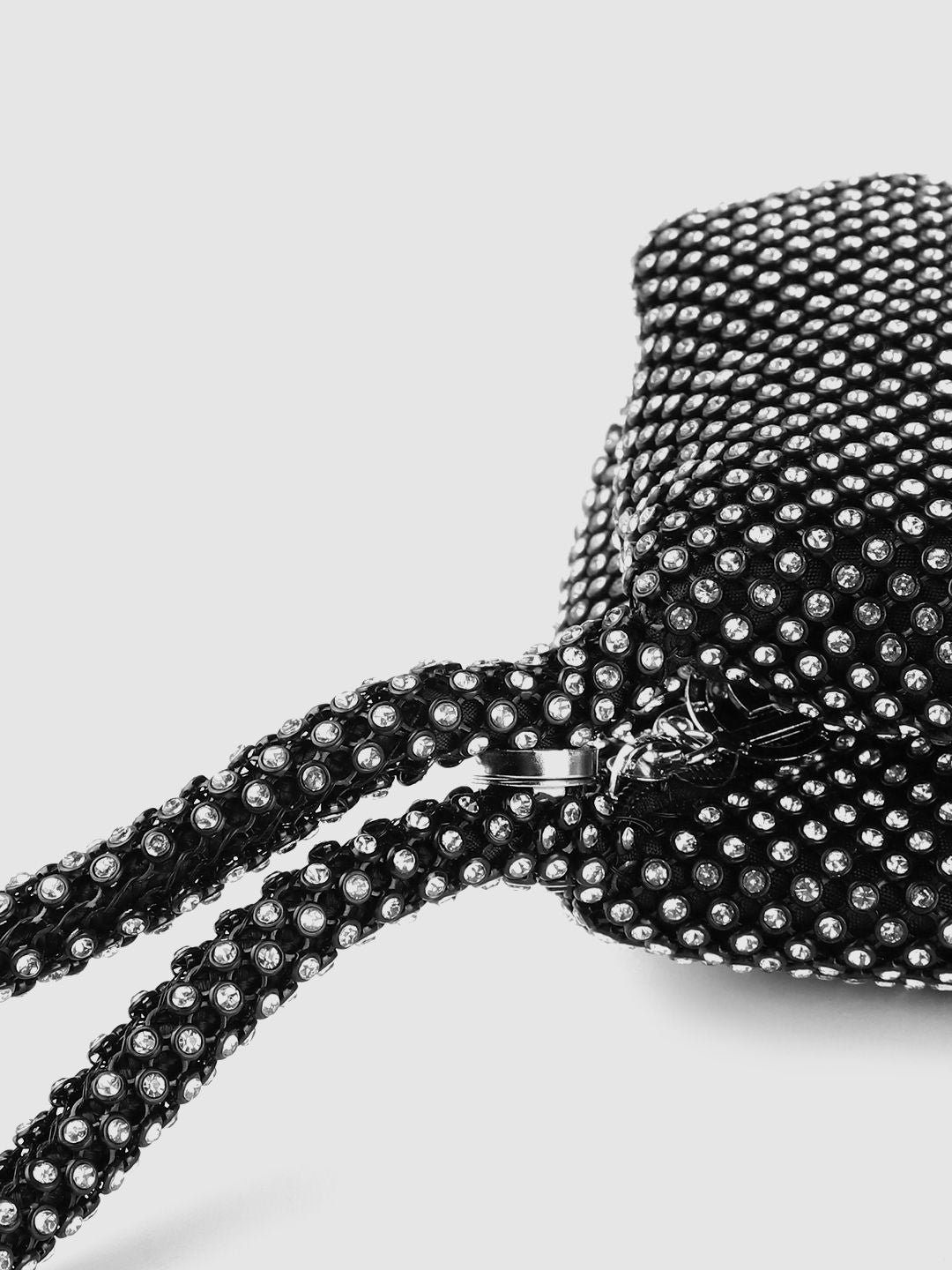 Lino Perros Black & Silver-Toned Embellished Potli Clutch