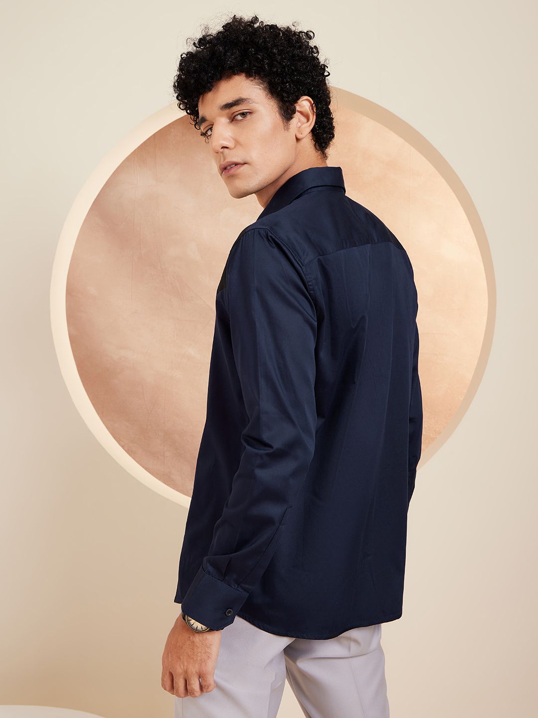 DENNISON Smart Colorblocked Cotton Casual Shirt