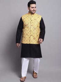 SOJANYA PLUS Kurta Lurus Dengan Piyama & Dengan Jaket Nehru Bercetak