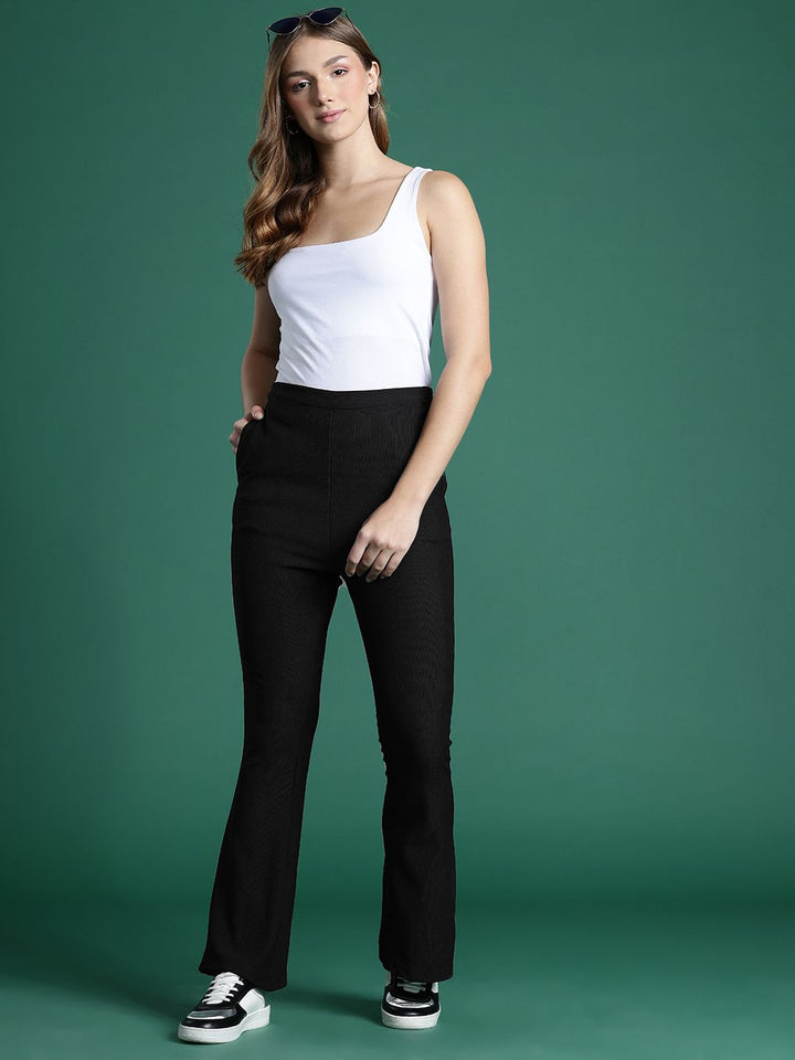 DressBerry Women Self-Striped Trousers