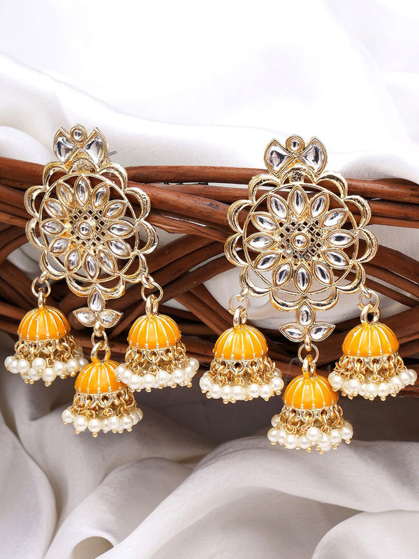 KARATCART Contemporary Jhumkas Earrings