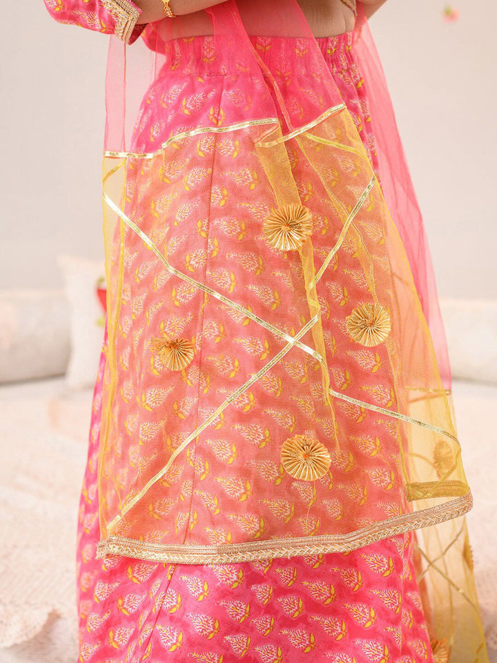 pspeaches Girls Printed Ready to Wear Lehenga Choli With Dupatta