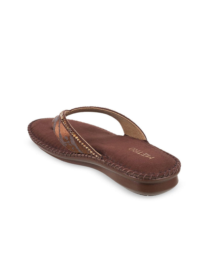 Metro Women Brown Printed Sandal