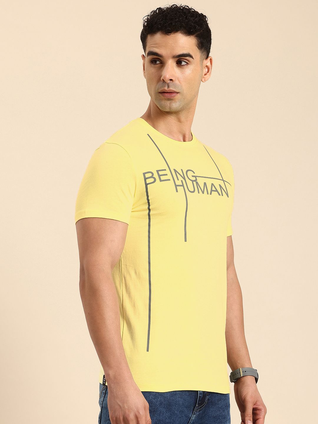 Being Human Brand Logo Printed Pure Cotton T-shirt