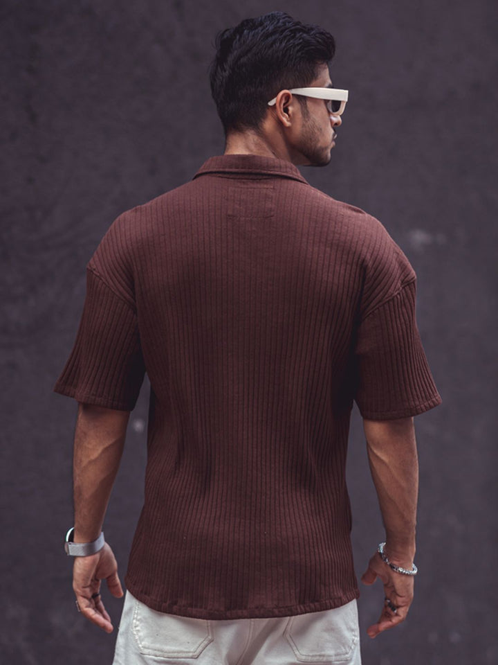 Powerlook Men Brown Opaque Casual Shirt