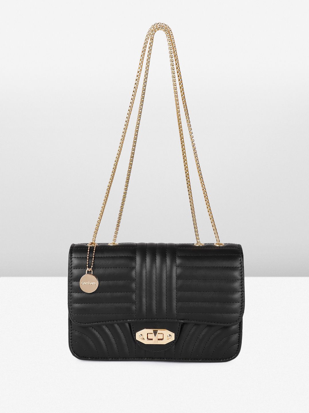 DressBerry Quilted Structured Shoulder Bag
