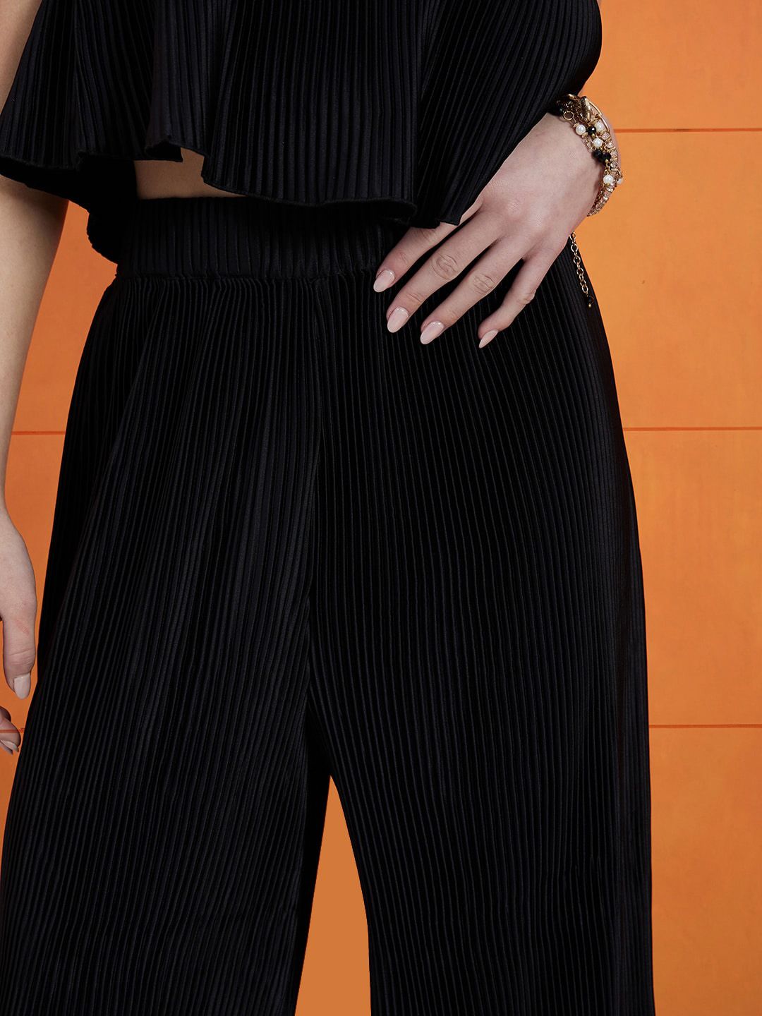 STREET 9 Off Shoulder Crop Top & Mid-Rise Trouser