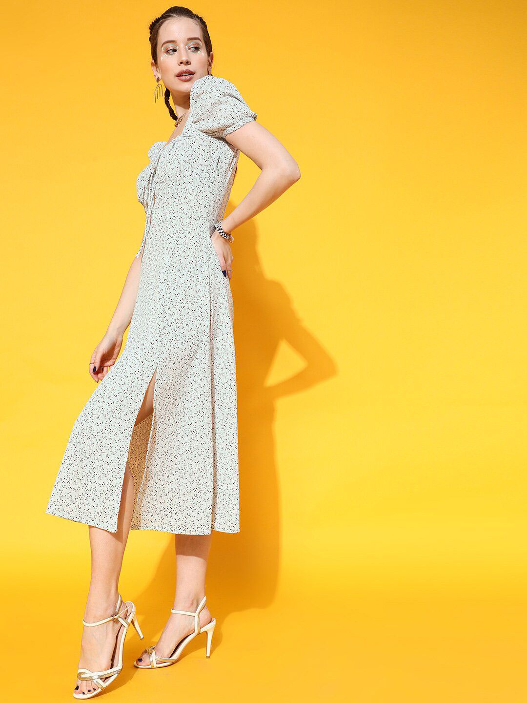 STREET 9 Women Grey Floral Dress