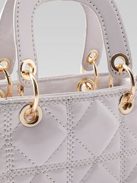 DressBerry Quilted Handheld Bag with Detachable Sling Strap