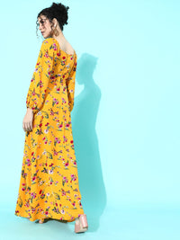Berrylush Women Yellow Floral Maxi Dress