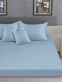 Myntra Elegant Homes Blue 400 TC Bedsheet with 2 Pillow Covers