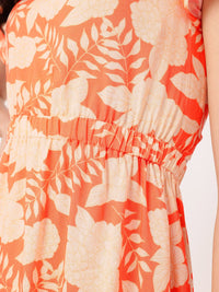 DressBerry feminine Charm Floral Fairy Tale Print Styled Back A-Line Mini Dress