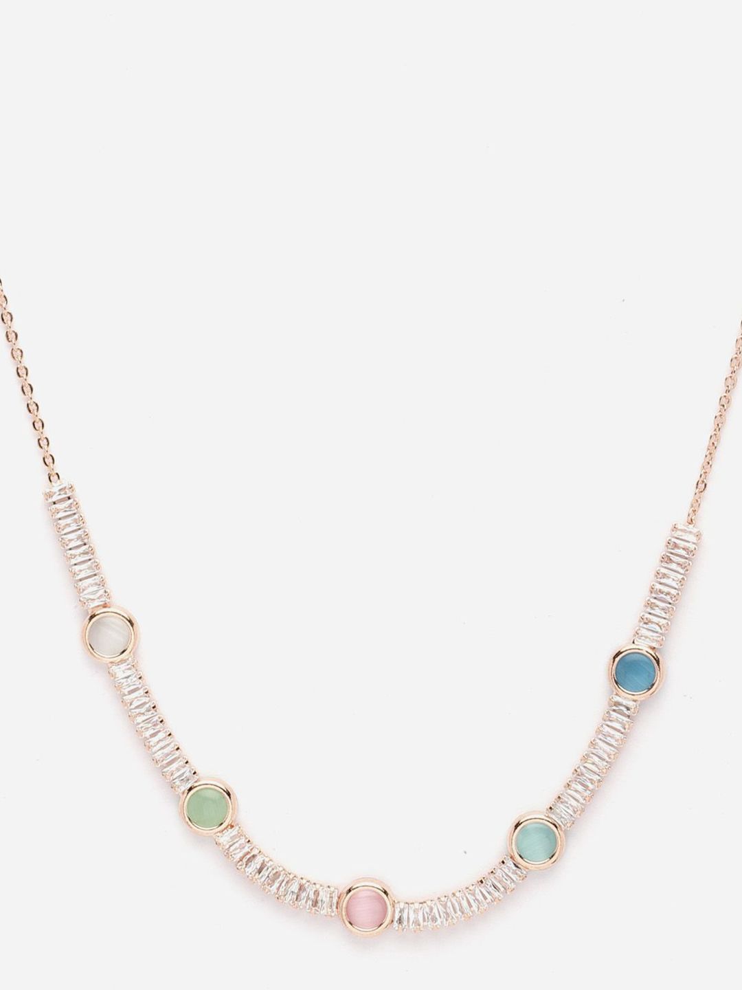 PANASH Gold-Plated Cubic Zirconia Studded Necklace