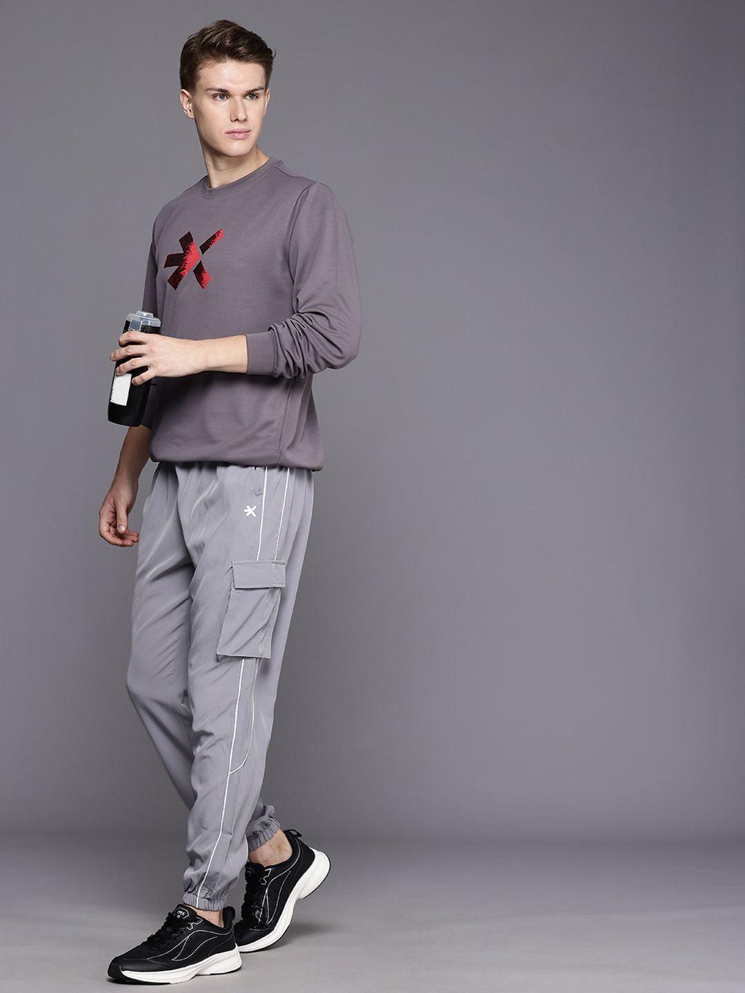 HRX by Hrithik Roshan Brand Logo Printed Rapid Dry Training Sweatshirt
