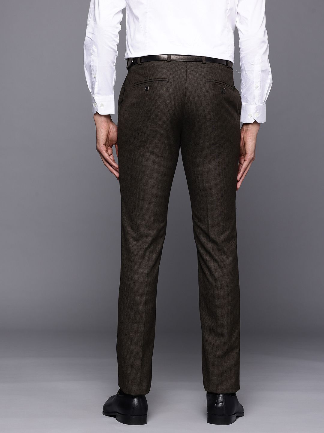 Raymond Men Textured Slim Fit Formal Trousers