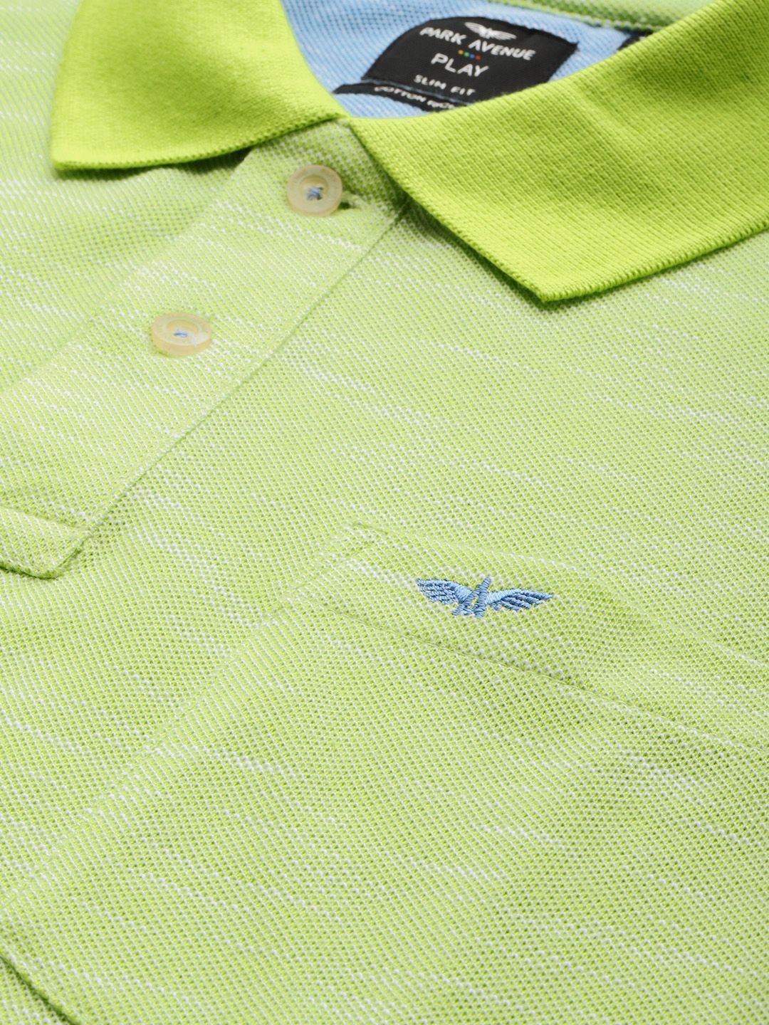 Park Avenue Self Design Polo Collar Pocket Slim Fit T-shirt