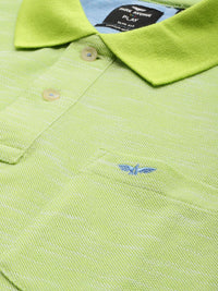 Park Avenue Self Design Polo Collar Pocket Slim Fit T-shirt