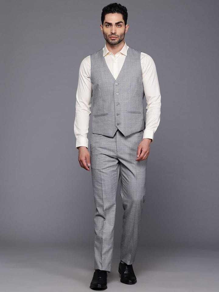 Raymond Checked Contemporary Fit Notched Lapel 3-Piece Suit
