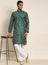 SOJANYA Kurta Tenun Motif Etnik Kolar Mandarin