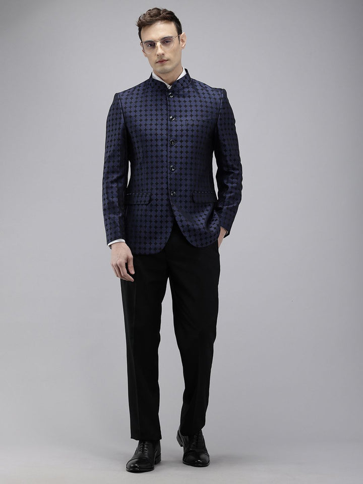 Park Avenue Self Design Mandarin Collar Regular Fit 2 Piece Party Suit
