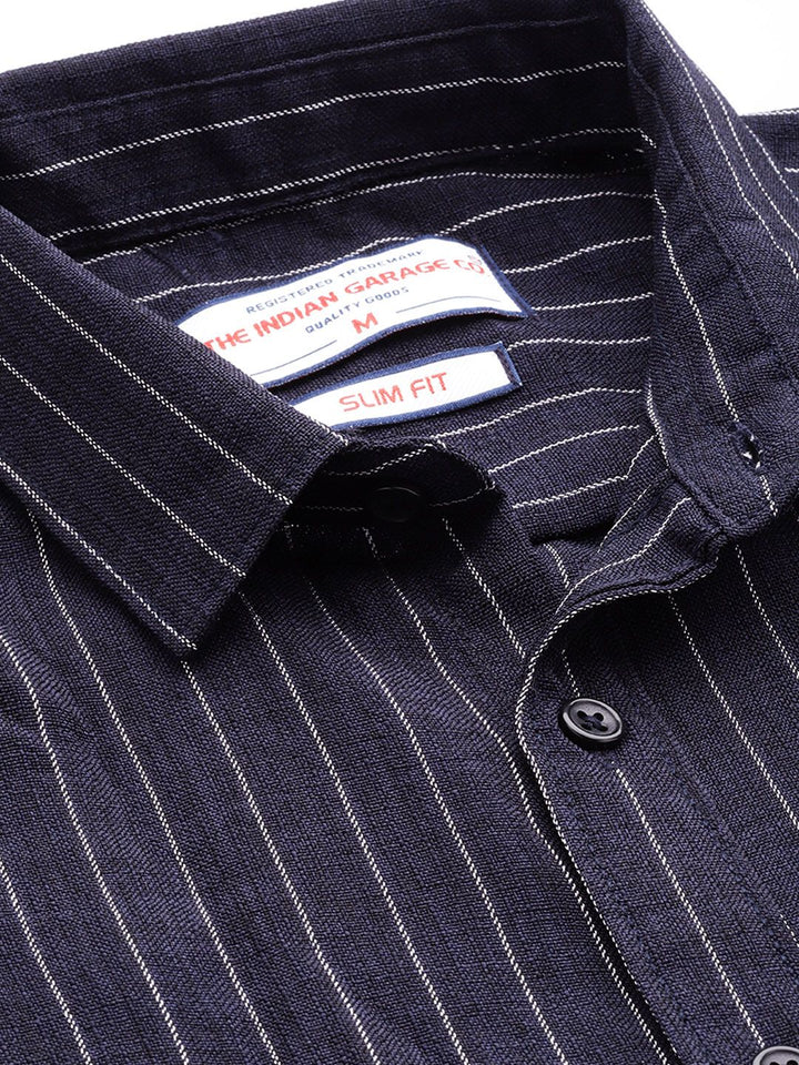 The Indian Garage Co Slim Fit Vertical Striped Casual Shirt