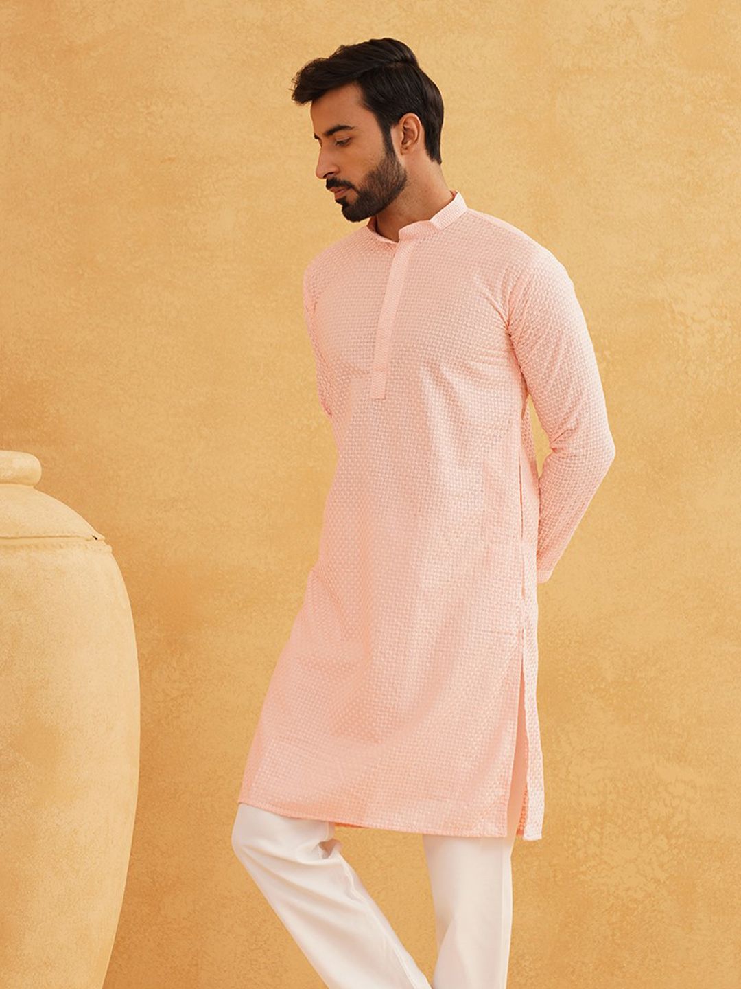 SOJANYA Kurta Kapas Tulen Sulam Geometrik