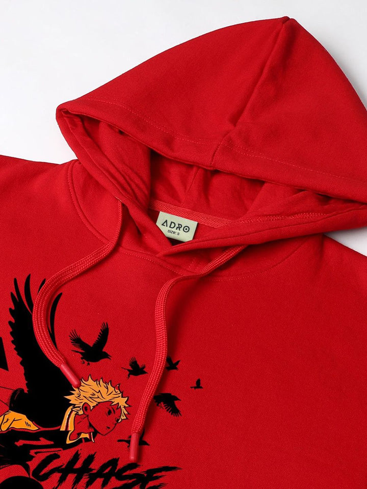 ADRO Men Printed Hooded Pullover Sweatshirt