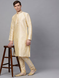 SOJANYA Men Beige Solid Straight Kurta