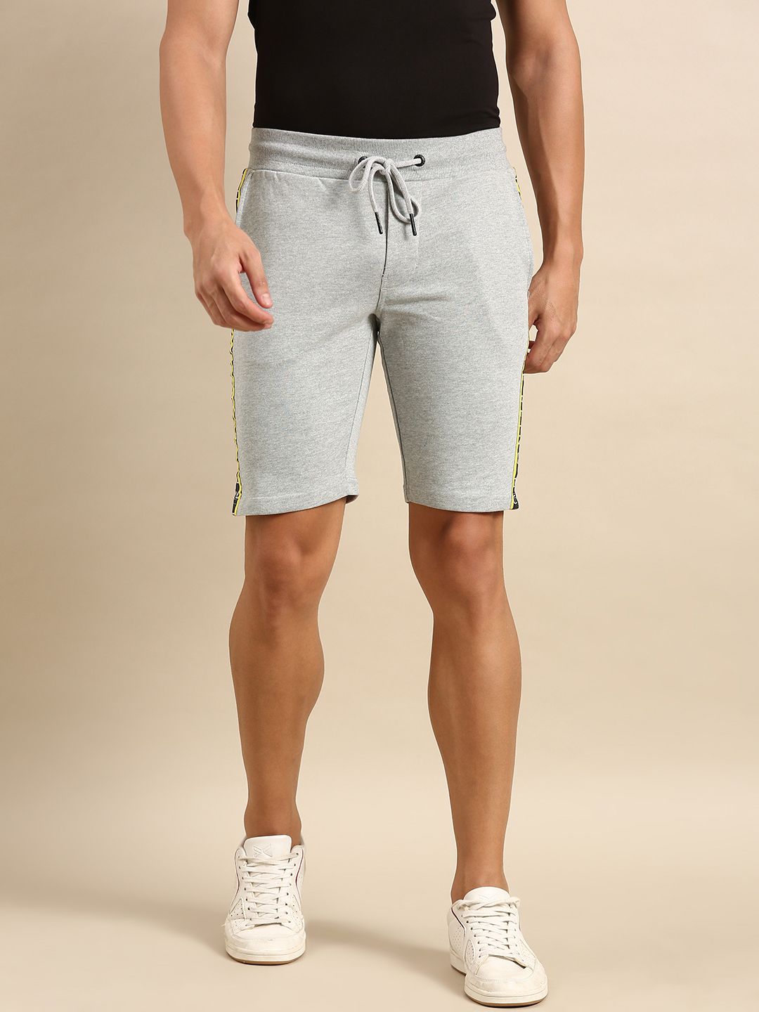 Being Human Men Solid Slim Fit Regular Shorts With Side Taping