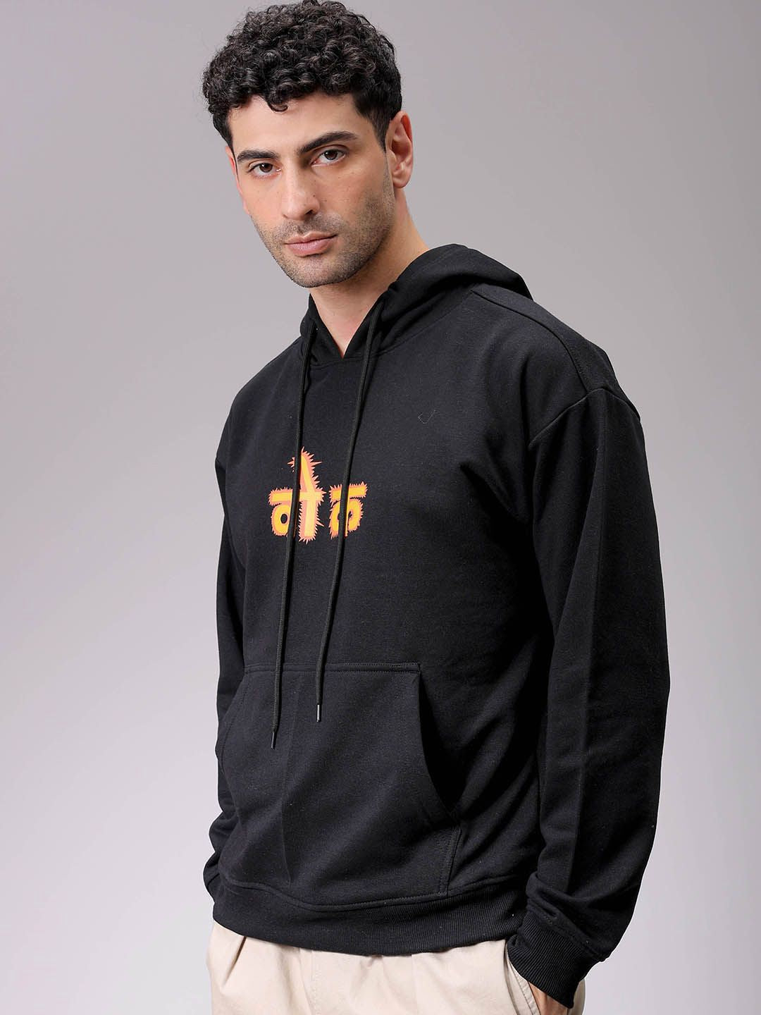The Indian Garage Co Men Printed Hooded Sweatshirt