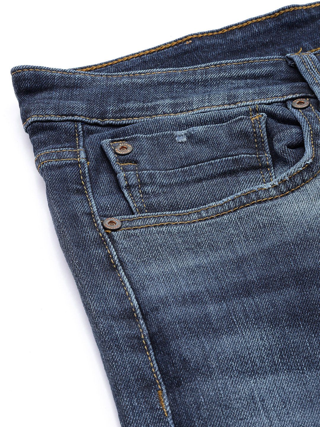 SPYKAR Men Skinny Slim Fit Low-Rise Heavy Fade Stretchable Jeans