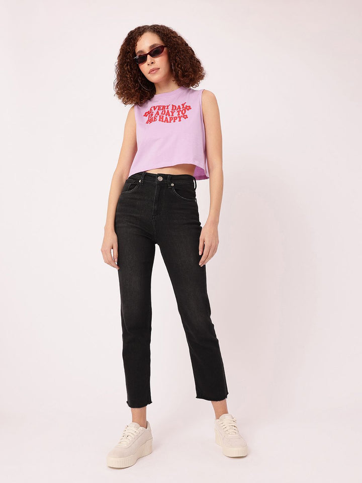 DressBerry Women Classic Vibe High-Rise Light Fade Frayed Cropped Jeans
