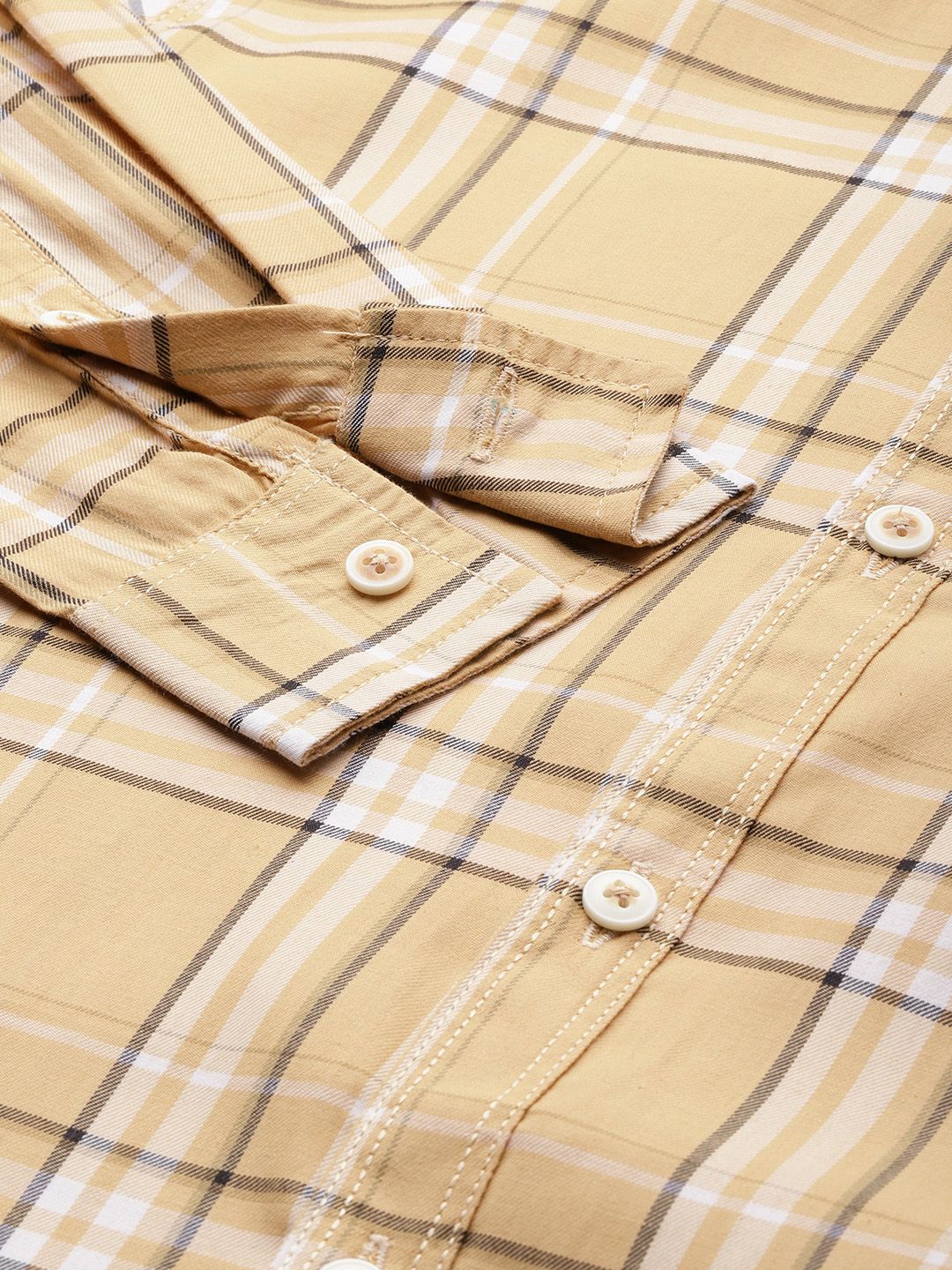 The Indian Garage Co Men Slim Fit Opaque Checked Casual Shirt