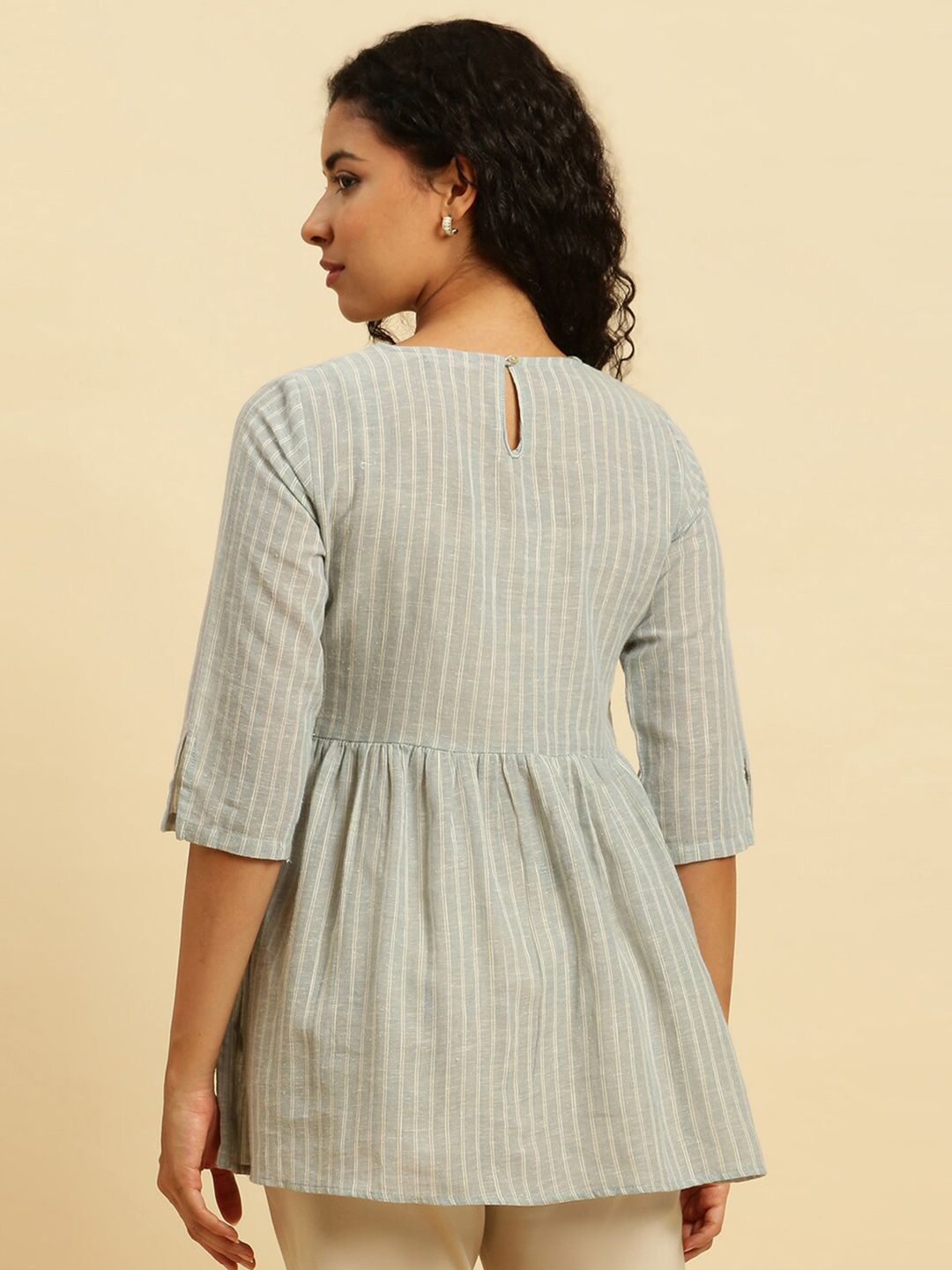 W Vertical Stripes A-Line Top