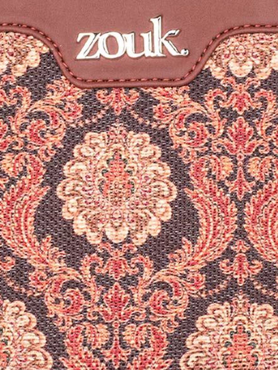 Beg sling berstruktur bercetak zouk bunga