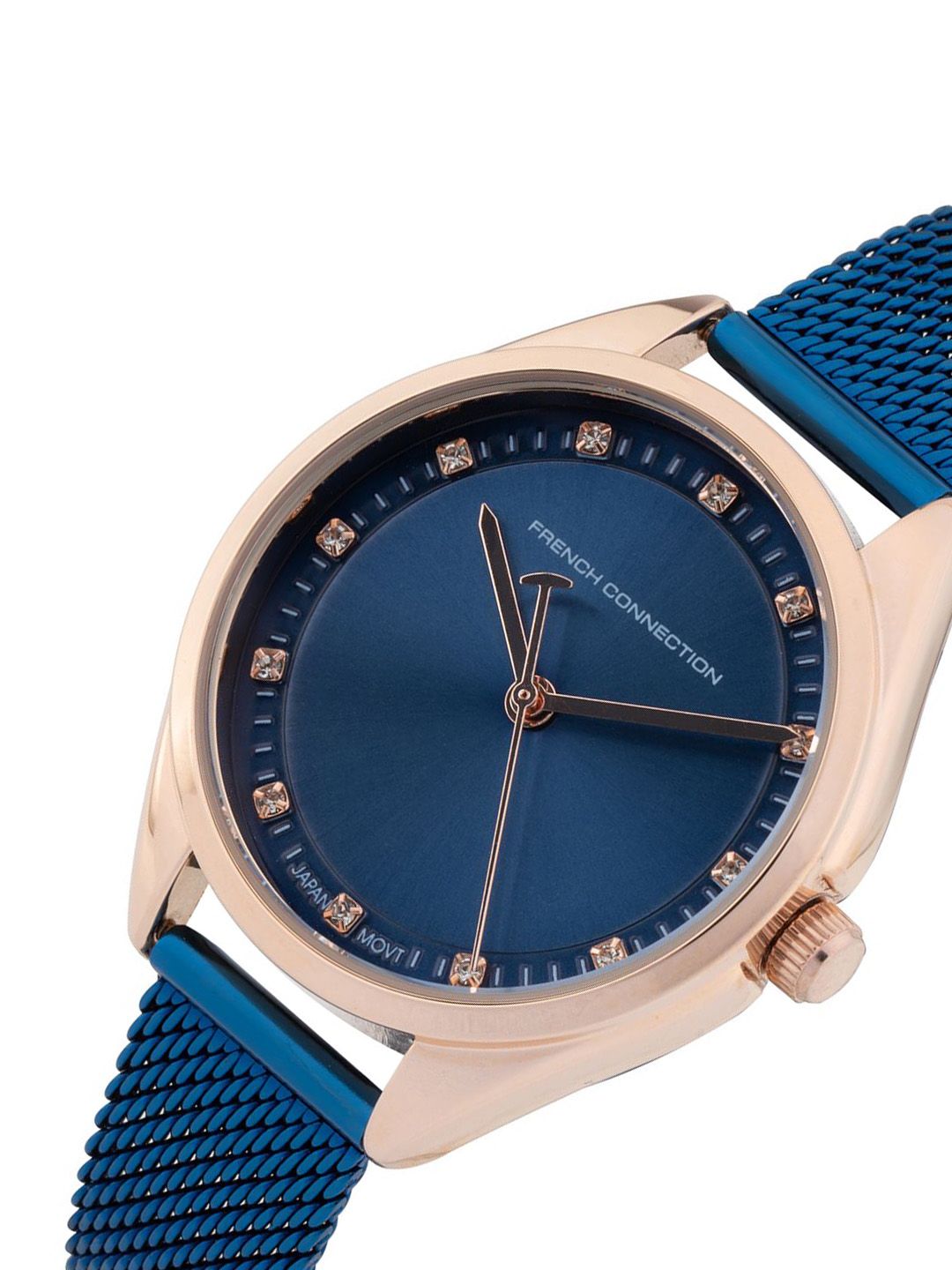 French Connection Women Embellished Dial & Bracelet Style Straps Analogue Watch FCK4UM