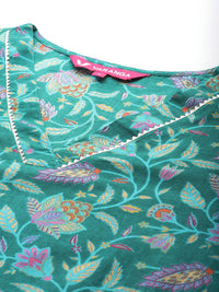 Varanga Floral Printed Gotta Patti Pure Cotton Kurta