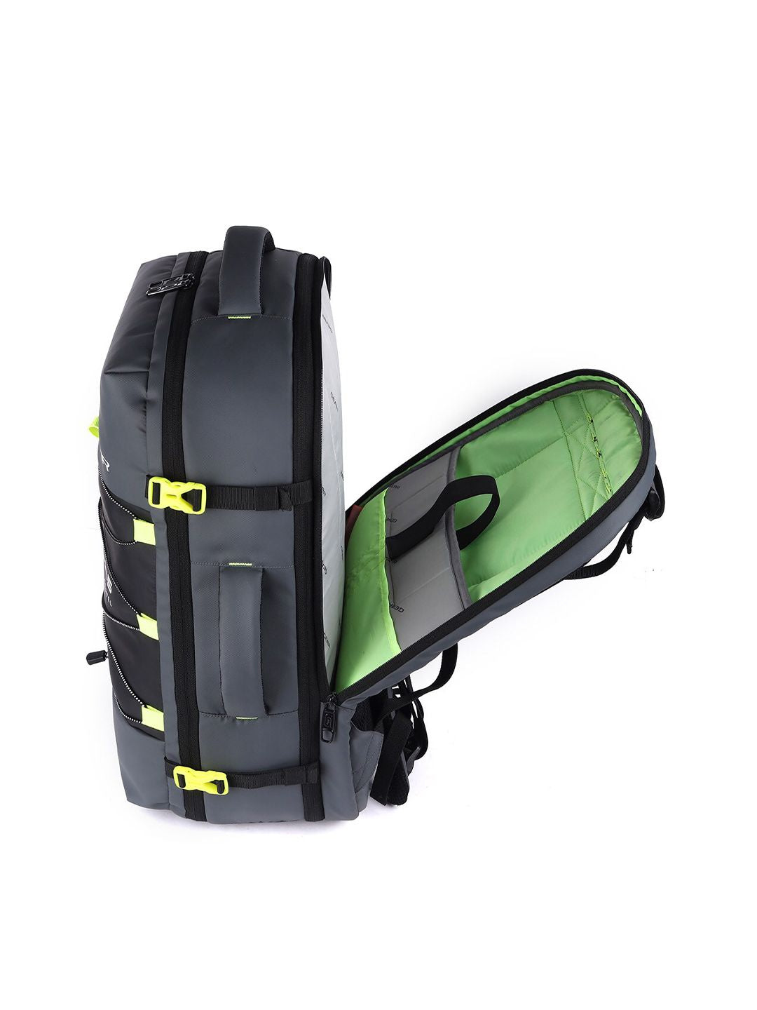 Gear Unisex Grey & Black Contrast Detail Backpack with Compression Straps