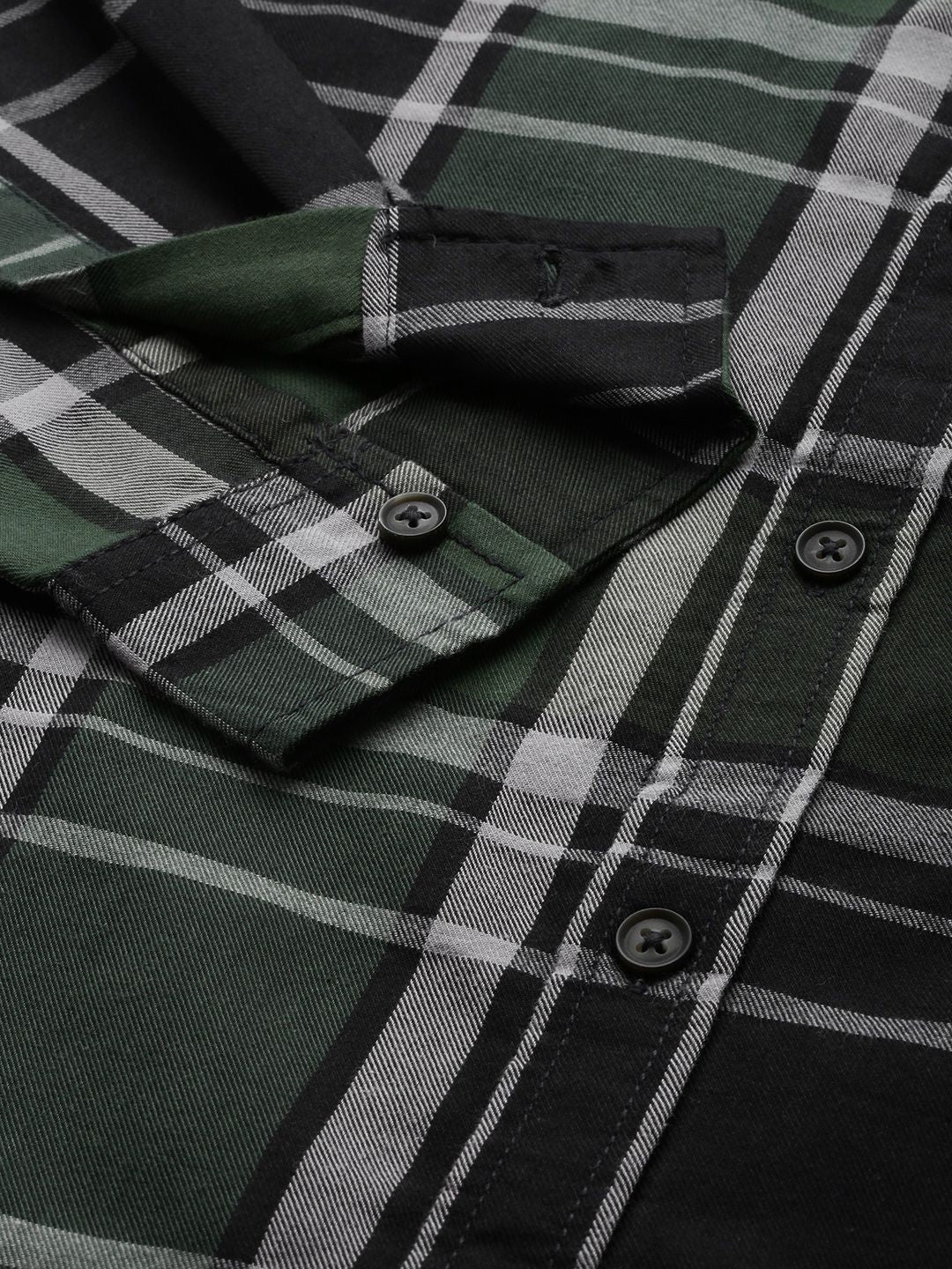 The Indian Garage Co Men Green Checked Casual Shirt