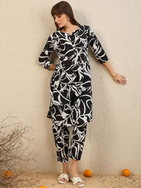 Indo Era Floral Printed Pure Cotton Tunic & Trousers