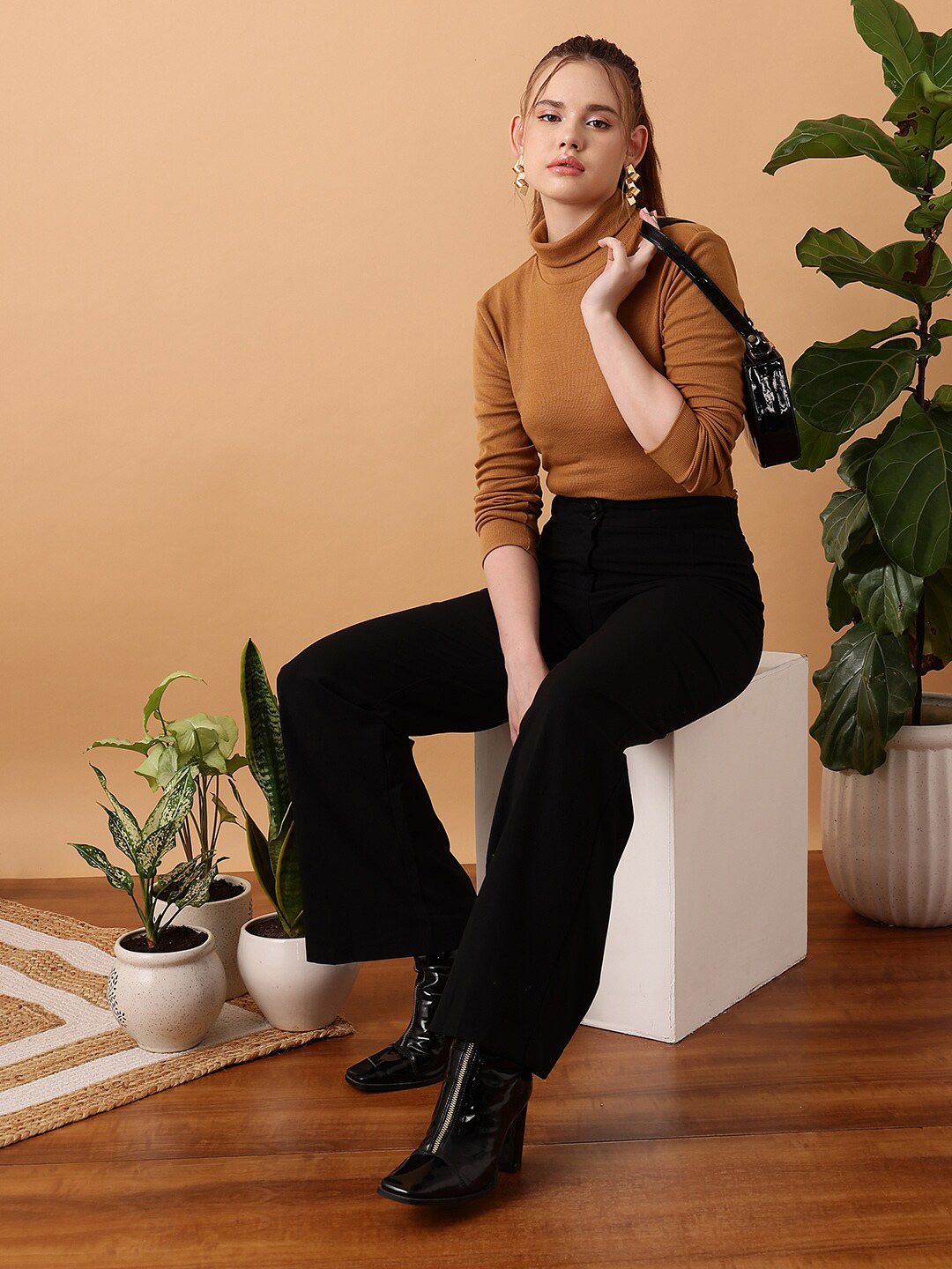 STREET 9 Turtle Neck Fitted Top