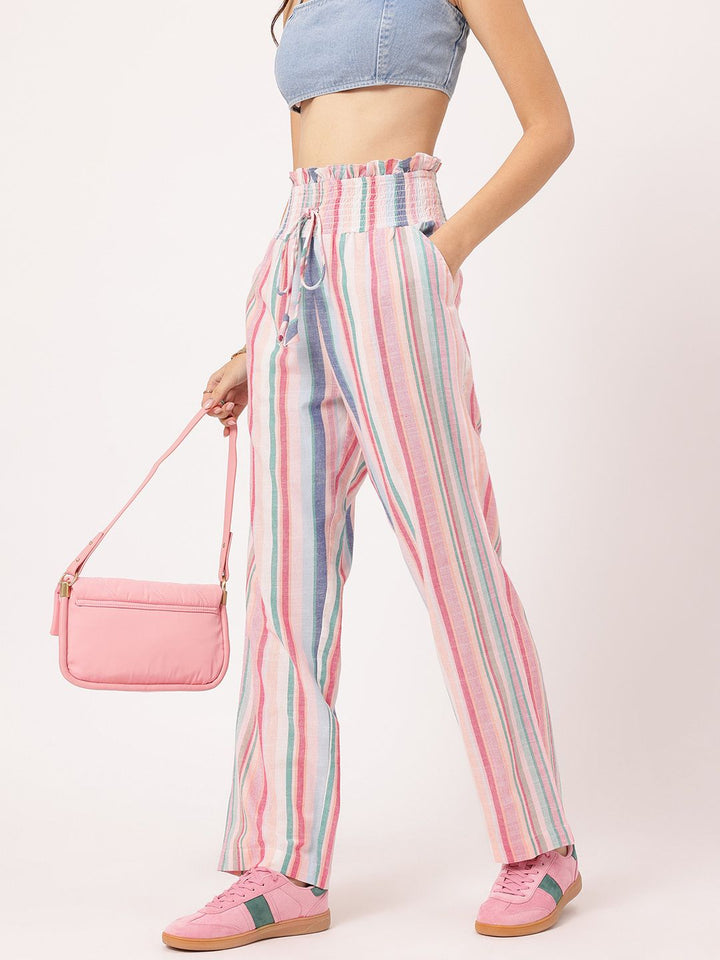 DressBerry Women Elevated Essentials Striped Trousers