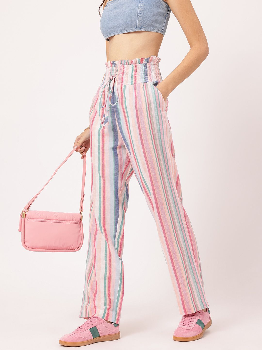DressBerry Women Elevated Essentials Striped Trousers