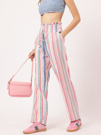 DressBerry Women Elevated Essentials Striped Trousers