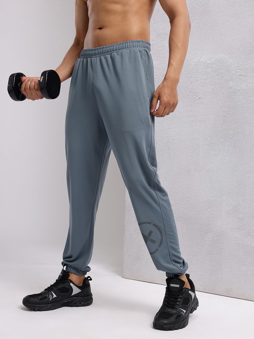HRX by Hrithik Roshan Men Brand Logo Print Mid-Rise Rapid-Dry Training Joggers