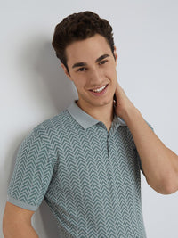 Park Avenue Printed Polo Collar Slim Fit T-shirt